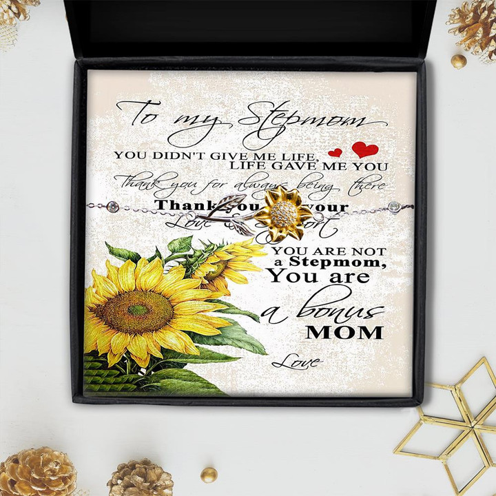 Sunflower Bracelet Stepmom Thank You For Your Love And Support Gift For Mom