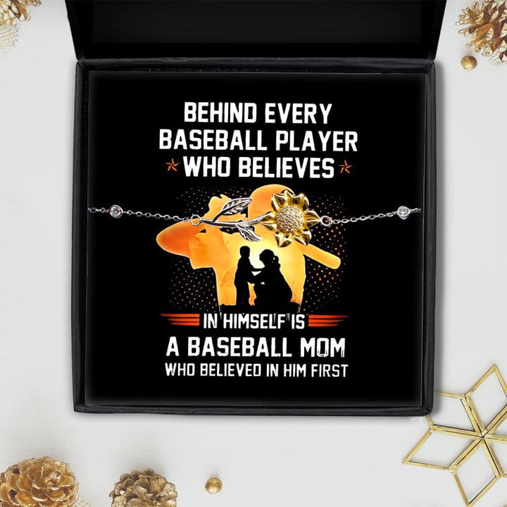 Sunflower Bracelet Baseball Mom Behind Every Baseball Player Who Believes Gift For Mom