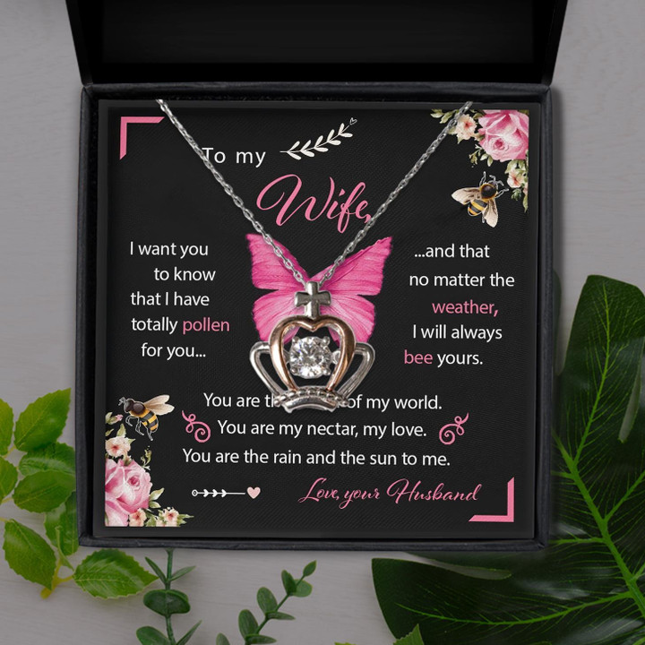 To My Wife You Are The Rain And The Sun To Me Gift For Wife Crown Pendant Necklace