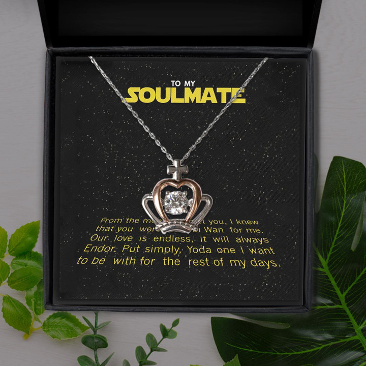 Soulmate You Were Obi Wan For Me Gift For Her Crown Pendant Necklace