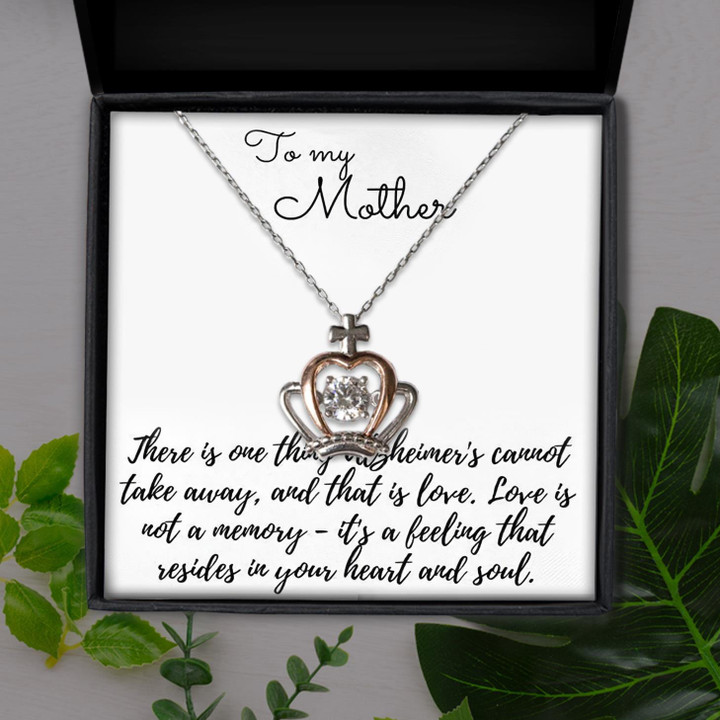 To My Mother Love Is A Feeling That Resides In Heart And Soul Gift For Mom Crown Pendant Necklace