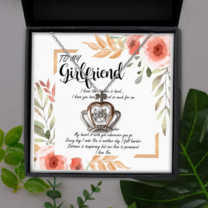 To My Marine Girlfriend I Love You Gift For Girlfriend Crown Pendant Necklace