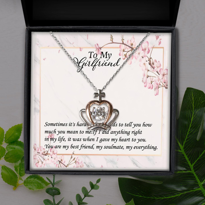 Gift For Girlfriend You Are My Soulmate And My Everything Crown Pendant Necklace