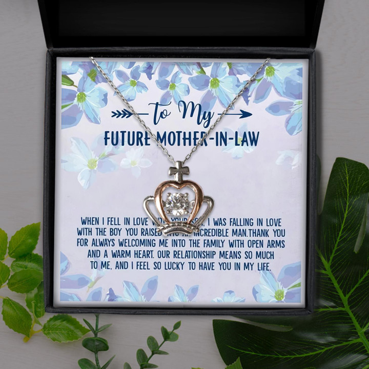 To My Future Mother In Law I Fell In Love With Your Son Gift For Mom Crown Pendant Necklace