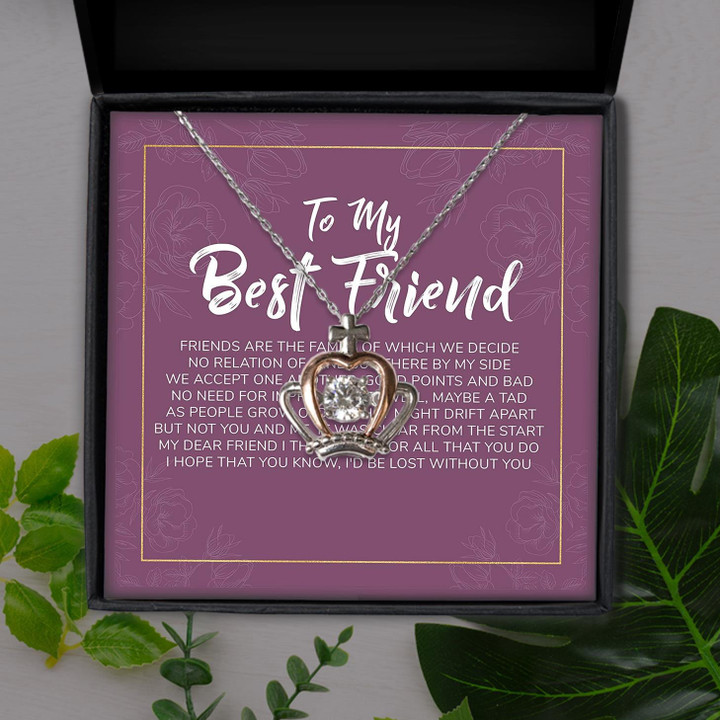 To My Best Friend You Are My Bestie Forever Gift For Friend Crown Pendant Necklace