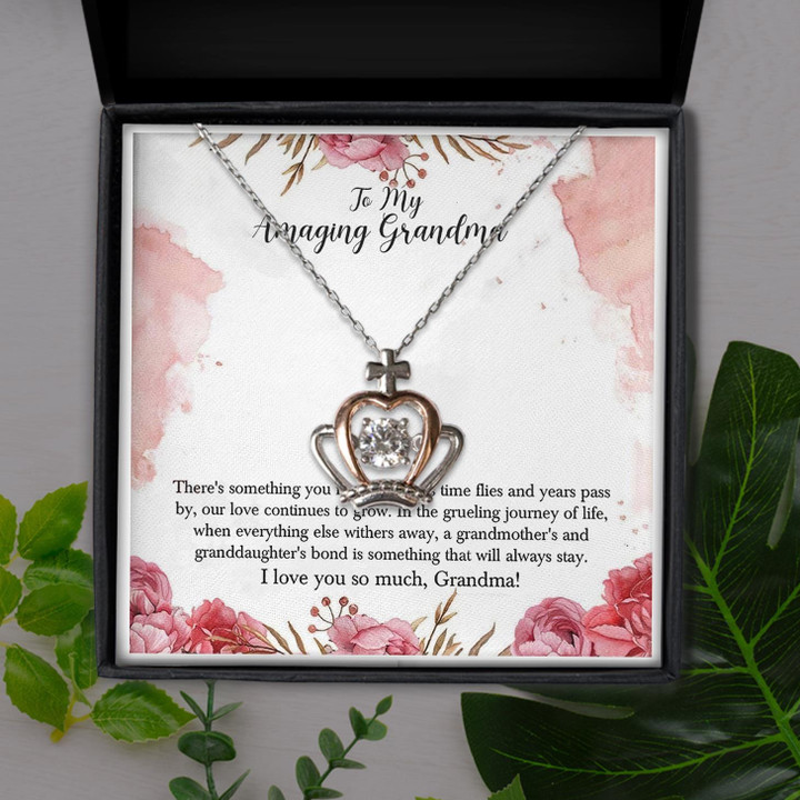 To My Amazing Grandma Love You Gift For Grandma Crown Pendant Necklace