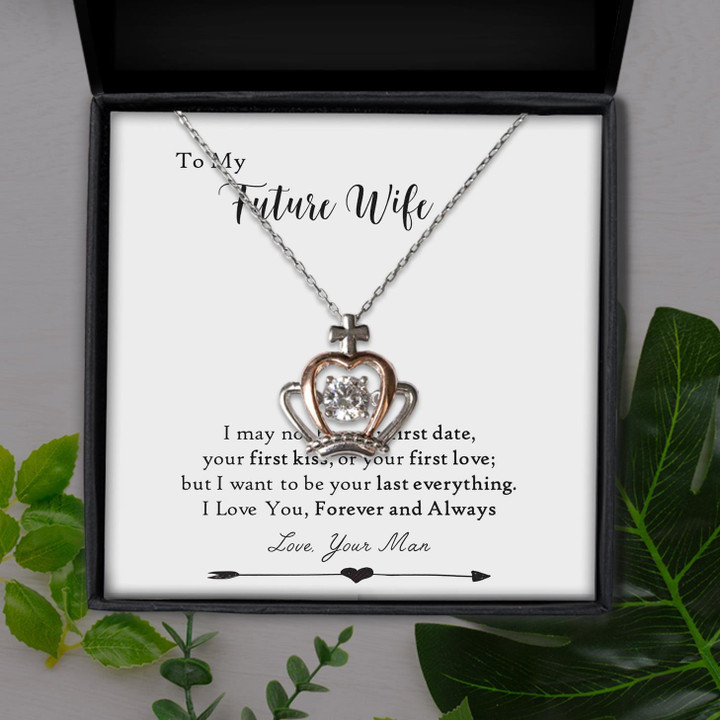 To Future Wife I Love You Forever Gift For Wife Crown Pendant Necklace