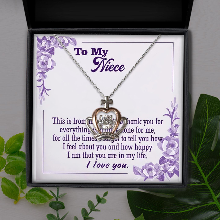 This Is From My Heart Gift For Niece Crown Pendant Necklace