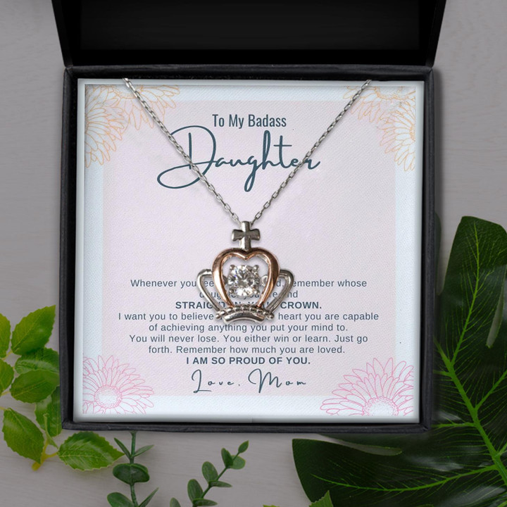 So Proud Of You Gift For Daughter Crown Pendant Necklace