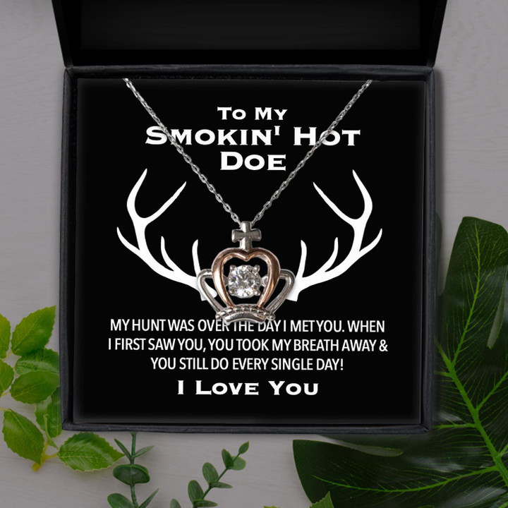 Smokin' Hot Doe Hunt Is Over Gift For Her Crown Pendant Necklace