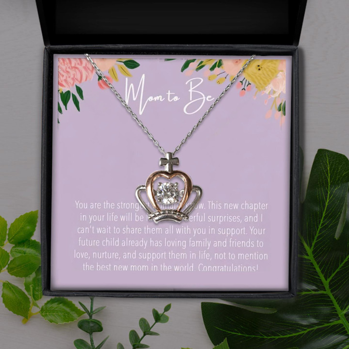 Mom To Be You Are The Strongest Woman Gift For Mom Crown Pendant Necklace