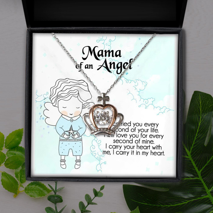 Miscarriage To My Mama Of An Angel Gift For Mom Crown Pendant Necklace