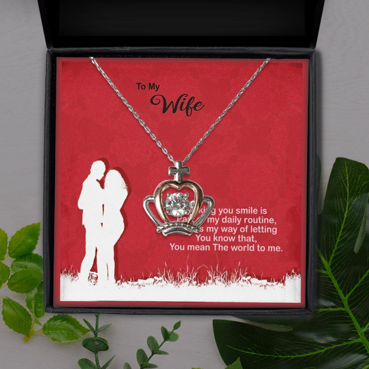 Making You Smile Gift For Wife Crown Pendant Necklace