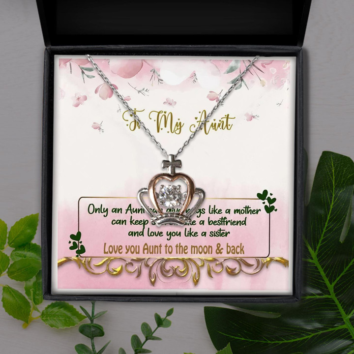 Love You Like A Sister Gift For Aunt Crown Pendant Necklace