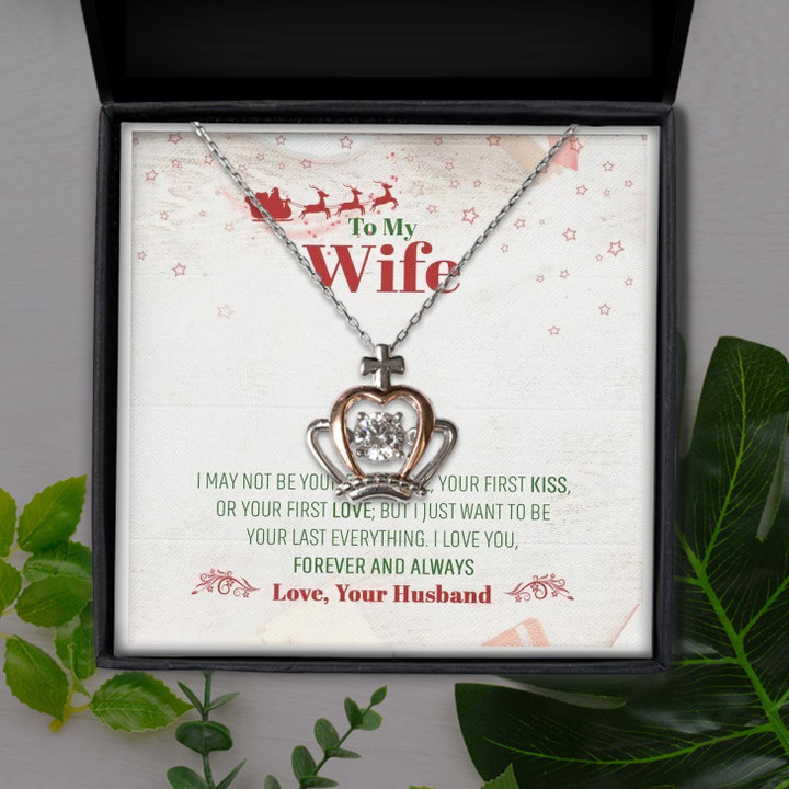 Love You Forever To Wife Santa Gift For Wife Crown Pendant Necklace