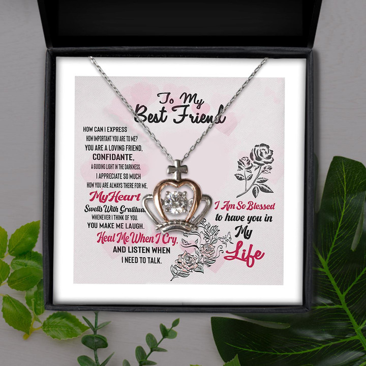 Listen When I Need To Talk Sweetest For Best Friend Gift For Friend Crown Pendant Necklace