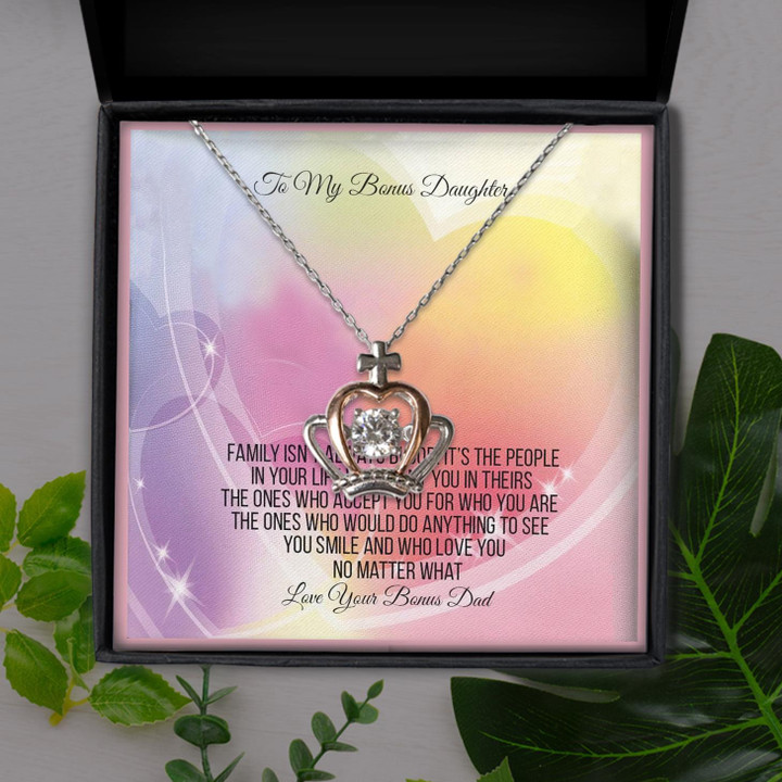 It's The People I Your Life For Bonus Daughter Gift For Daughter Crown Pendant Necklace