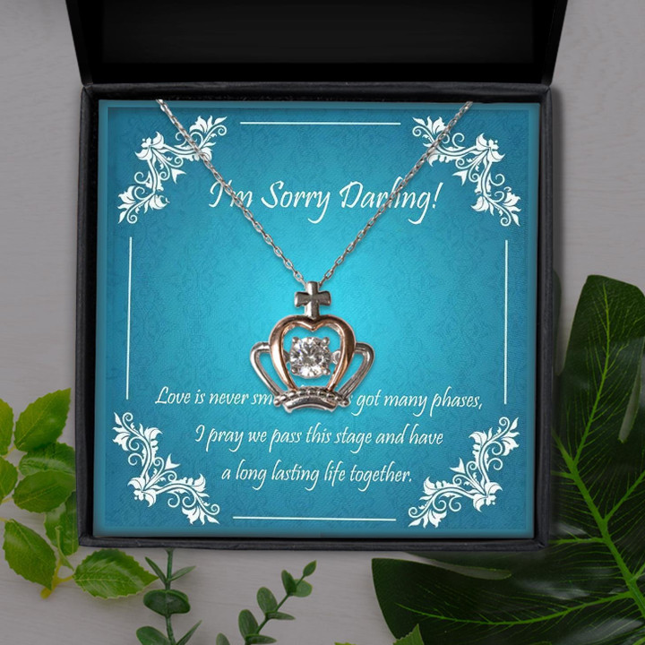 I'm Sorry Darling Gift For Her Crown Pendant Necklace