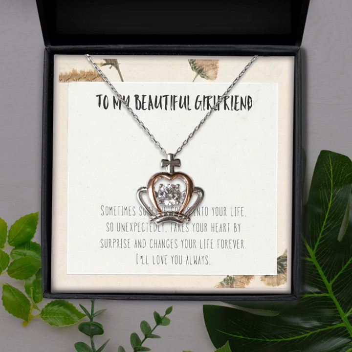 I'll Love You Always Gift For Girlfriend Crown Pendant Necklace