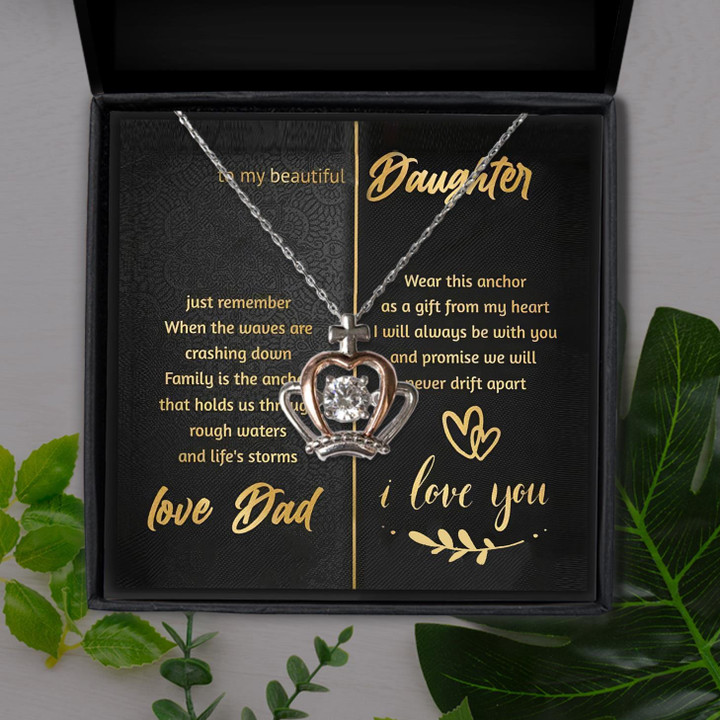 I'll Always Be With You Gift For Daughter Crown Pendant Necklace