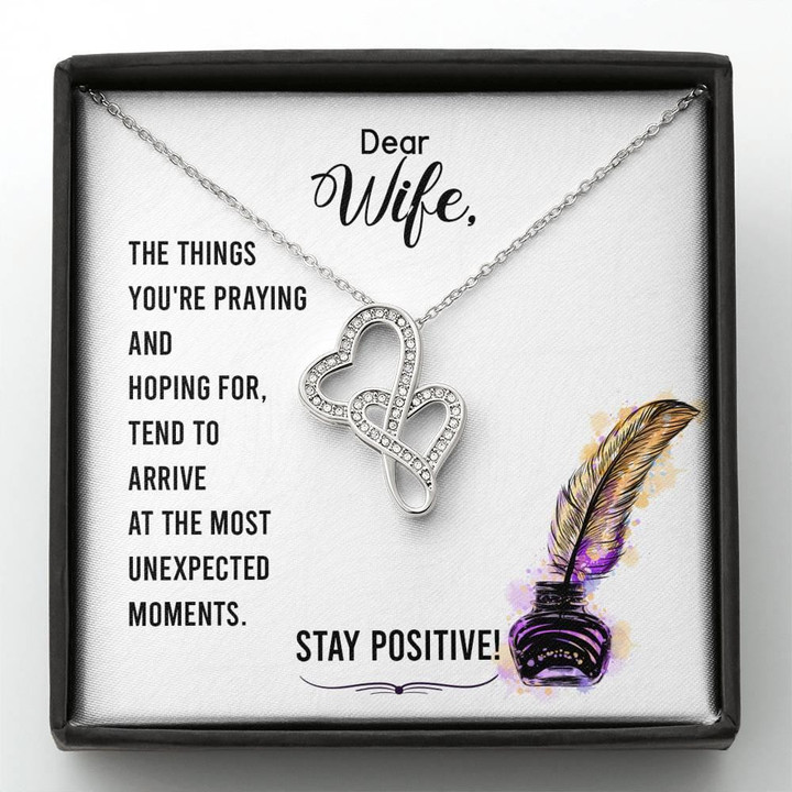 Gift For Wife The Things You're Praying And Hoping For Double Hearts Necklace