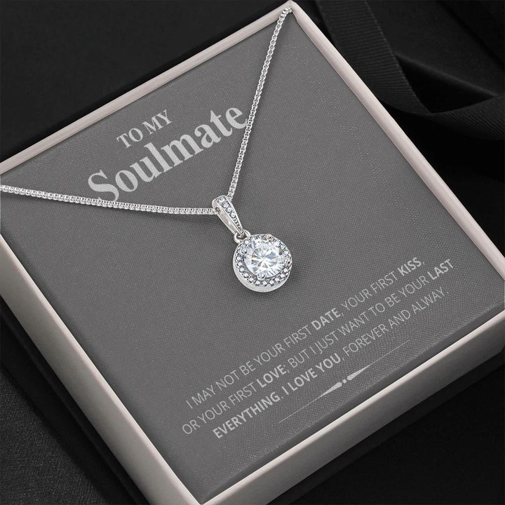 Perfect Gift For Her My Soulmate Your First Kiss Or Love Grey Eternal Hope Necklace