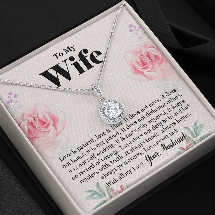 Cool Gift For Wife Love Is Patient Love Is Kind Eternal Hope Necklace