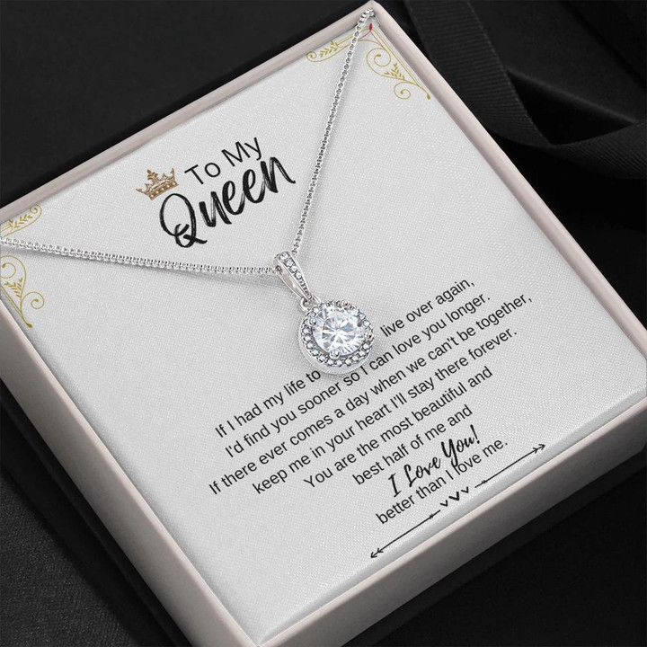 Gift For Wife My Queen Keep You In My Heart Eternal Hope Necklace