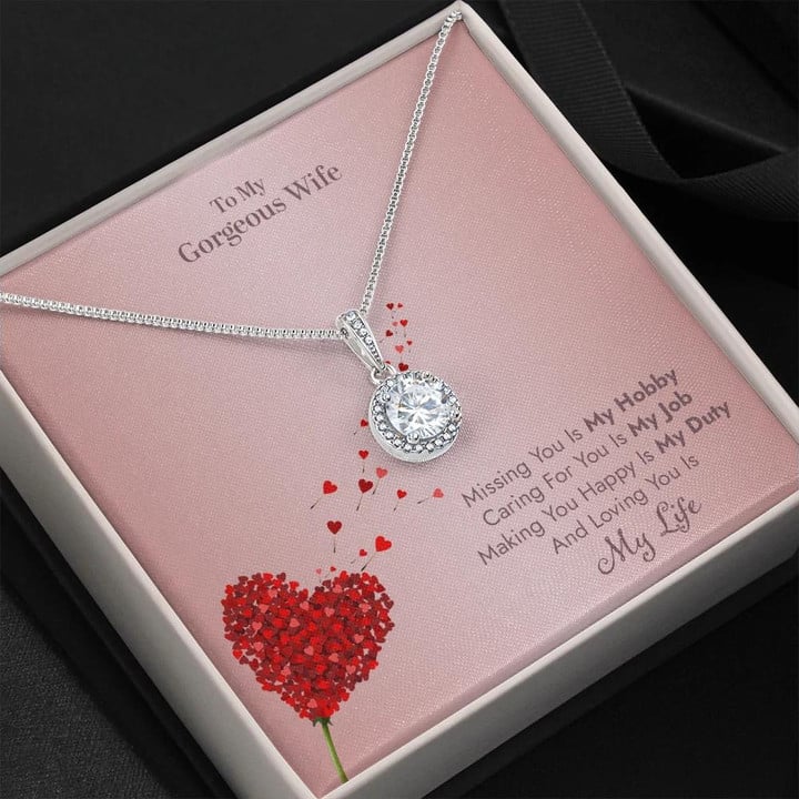 Pretty Gift For Wife Missing You Is My Hobby Eternal Hope Necklace