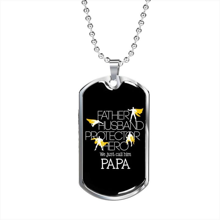 Great Gift For Dad Dog Tag Pendant Necklace Just Call Him Papa