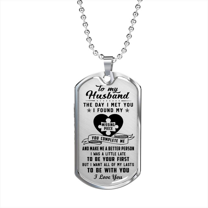 Awesome Gift For Husband Dog Tag Pendant Necklace To Be Your First