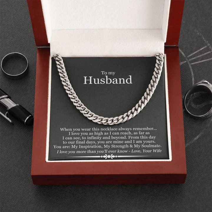 You Are My Inspiration Cuban Link Chain With Mahogany Style Gift Box Gift For Husband