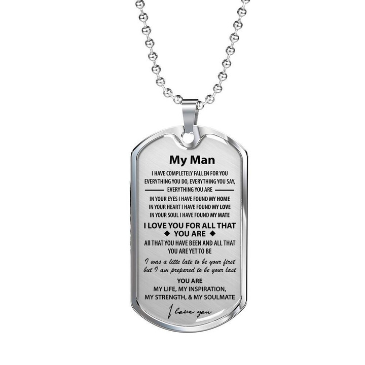 Gift For Him I Love You For All That You Are Dog Tag Necklace