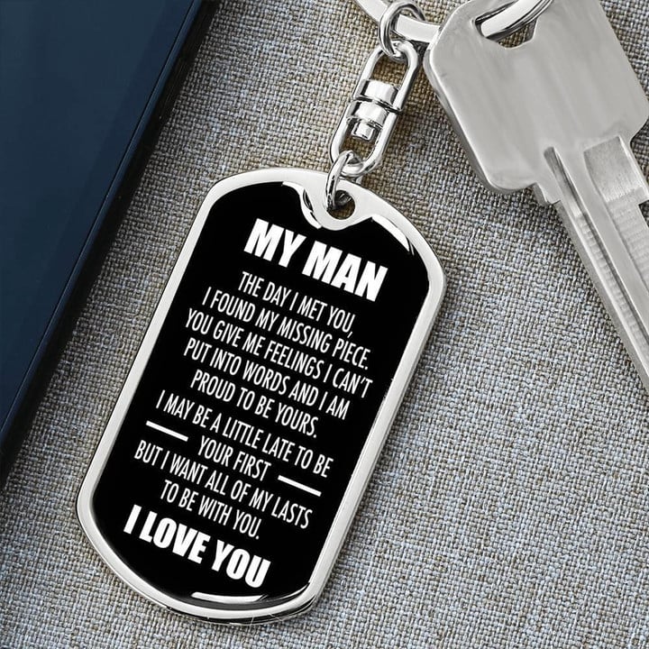 Gift For Him I Am Proud To Be Yours Dog Tag Pendant Keychain