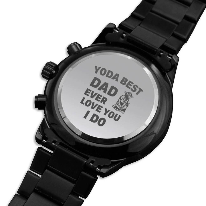 Gift For Dad Love You I Do Engraved Customized Black Chronograph Watch