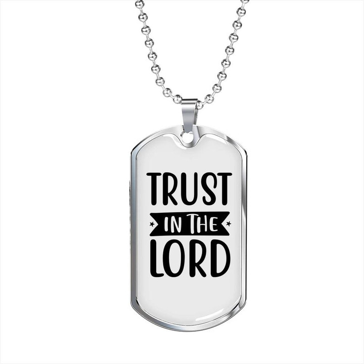 Trust In The Lord Stars Gift For Him Christian Dog Tag Pendant Necklace