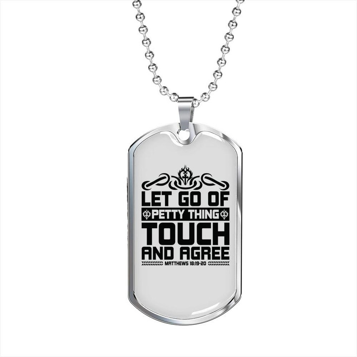 Touch And Agree Text In Black Gift For Him Christian Dog Tag Pendant Necklace