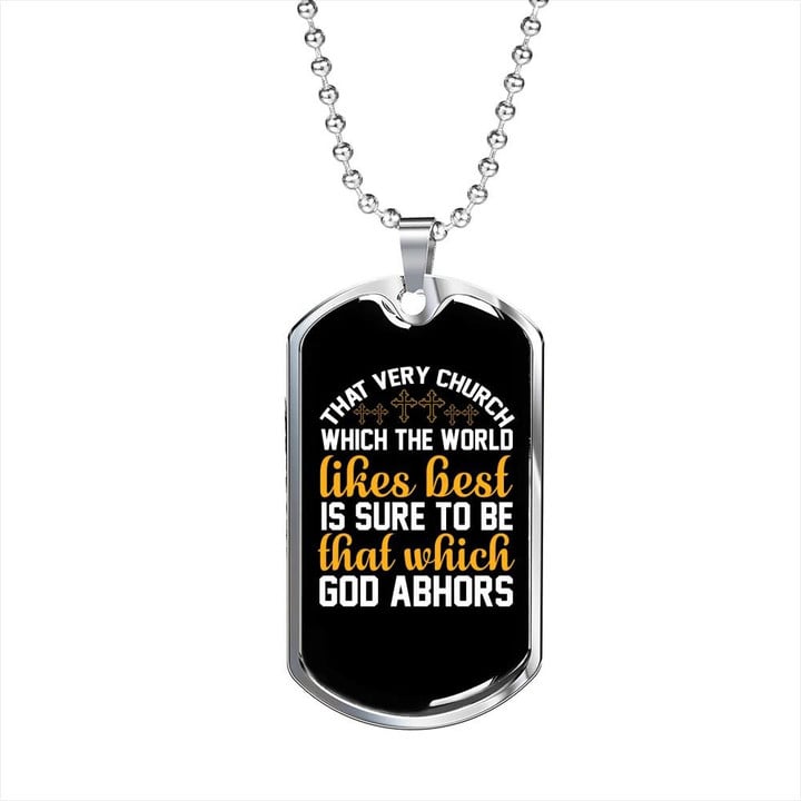The World Likes Best Gift For Him Christian Dog Tag Pendant Necklace