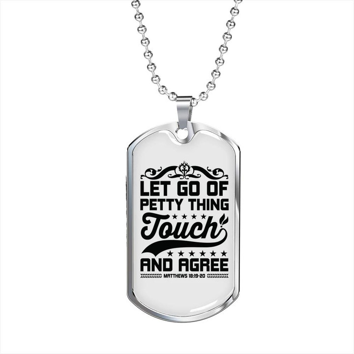 Let Go Touch And Agree Christian Gift For Dad Dog Tag Pendant Necklace