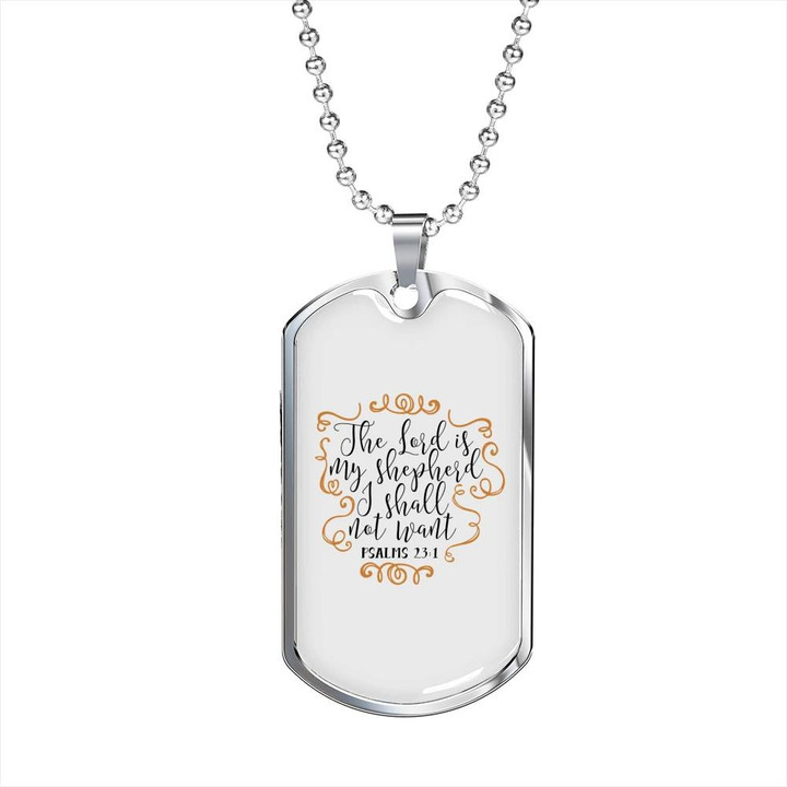 I Shall Not Want Christian Shepherd Dog Tag Pendant Necklace Gift For Dad