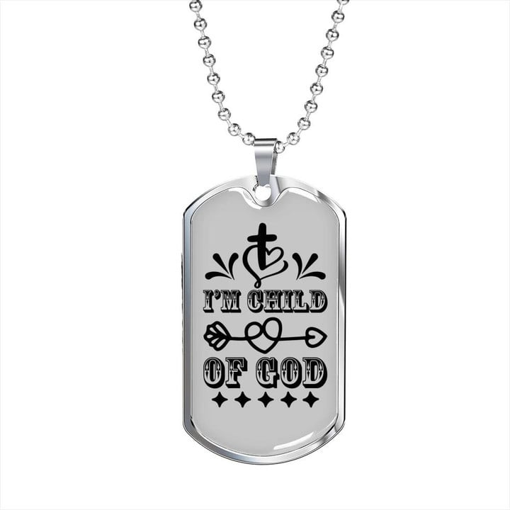 Proud To Be Child Of God Dog Tag Pendant Necklace Gift For Dad