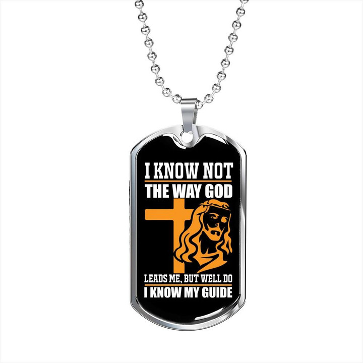 But Well Do I Know My Guide Dog Tag Pendant Necklace Gift For Dad