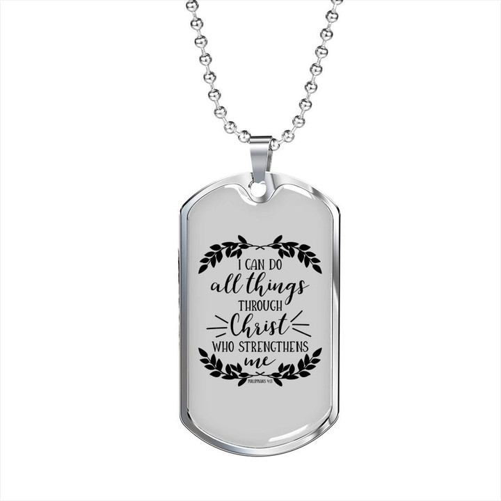 I Can Do All Things Christian Dog Tag Pendant Necklace Gift For Dad
