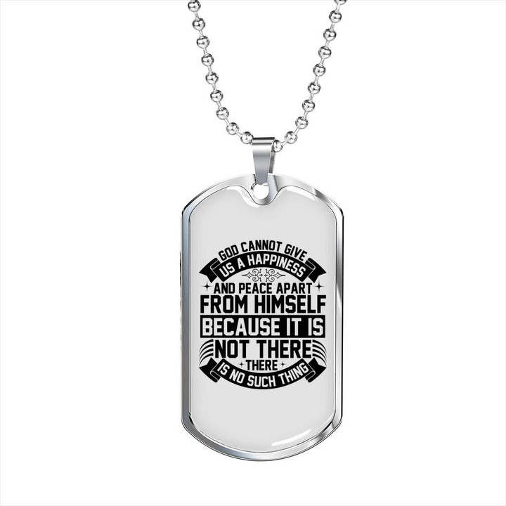 Happiness And Peace In God Dog Tag Pendant Necklace Gift For Dad