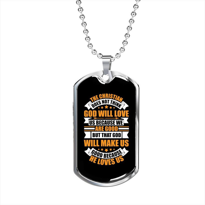God Will Love Us Dog Tag Pendant Necklace Gift For Him Christian