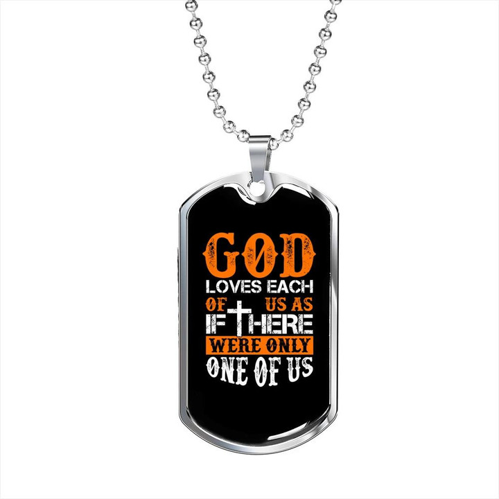 God Loves Each Of Us Dog Tag Pendant Necklace Gift For Him Christian
