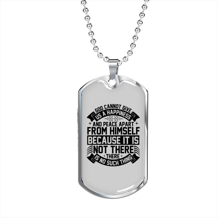 Peace Apart From Himself Gift For Him Christian Dog Tag Pendant Necklace