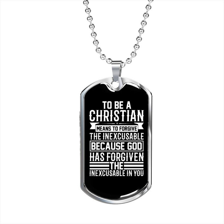 Cool Gift For Him Christian Christian Means To Forgive Dog Tag Pendant Necklace