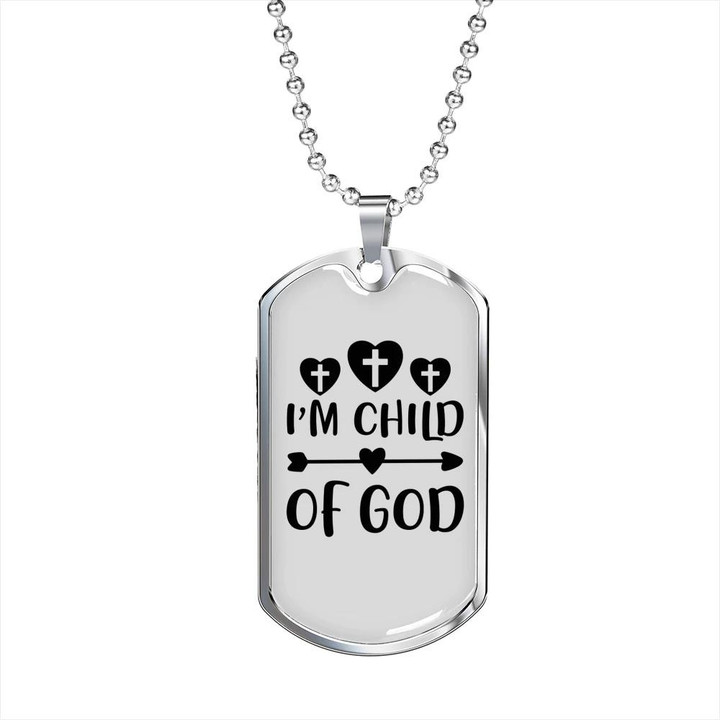 Cool Gift For Him Christian Child Of God Cross In Heart Shaped Dog Tag Pendant Necklace
