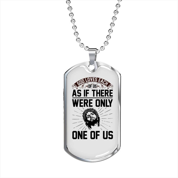 Cool Gift For Him Christian God Loves One Of Us Dog Tag Pendant Necklace